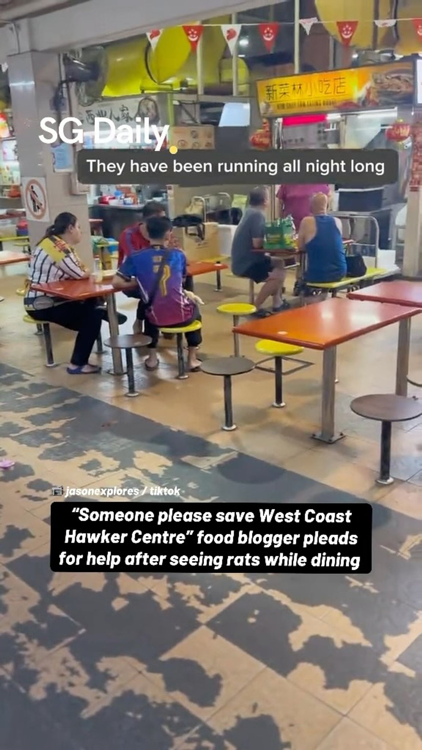 "Someone please save West Coast Hawker Centre," food blogger pleads after seeing rats while dining