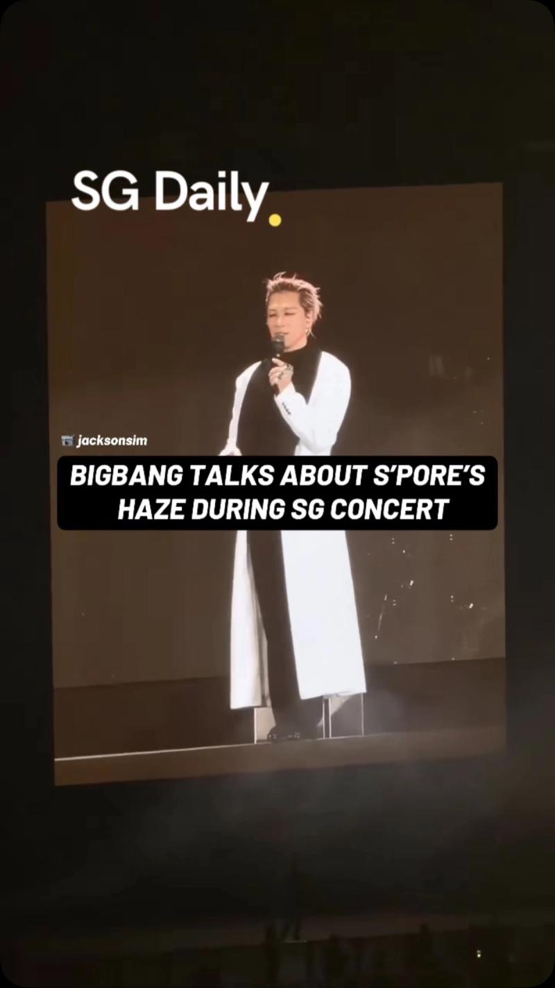 BIGBANG talks about Singapore haze during National Stadium concert