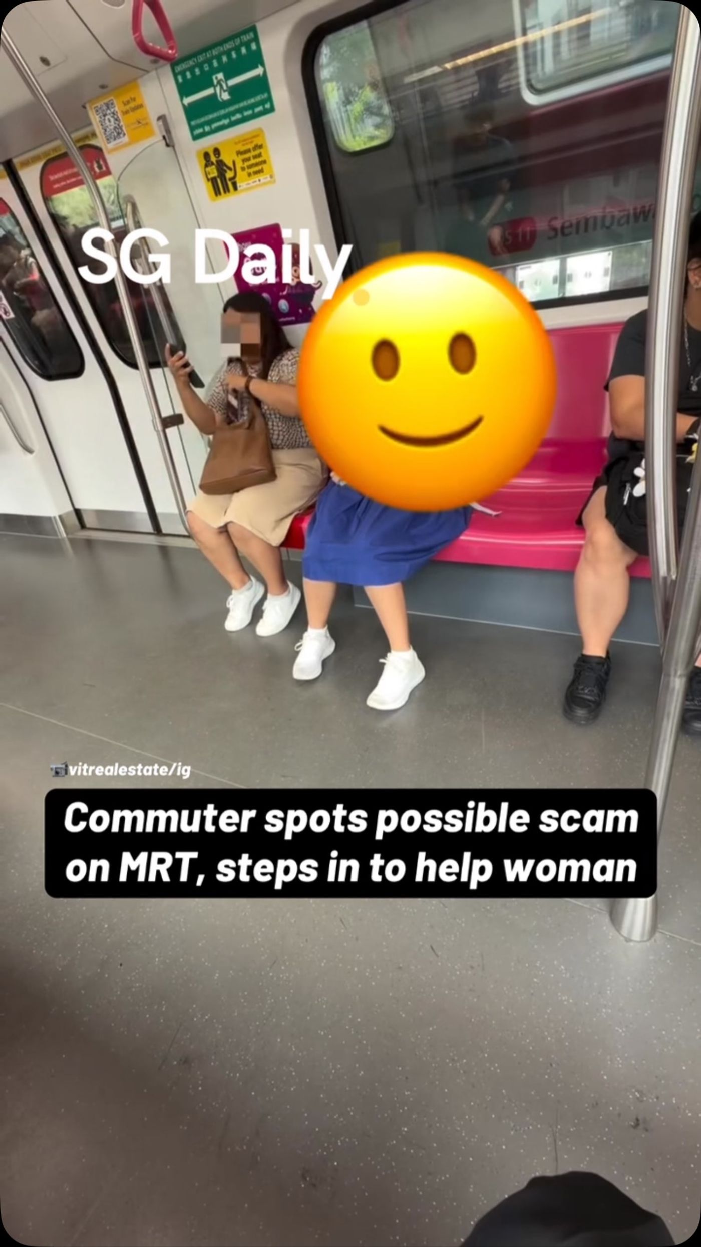 Commuter spots possible MRT scam and steps in to help woman