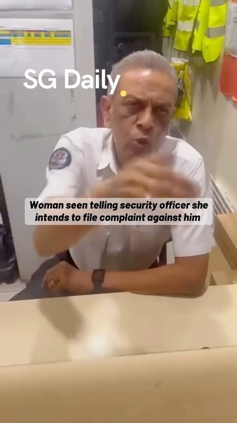 Woman seen telling security officer she intends to file complaint against him
