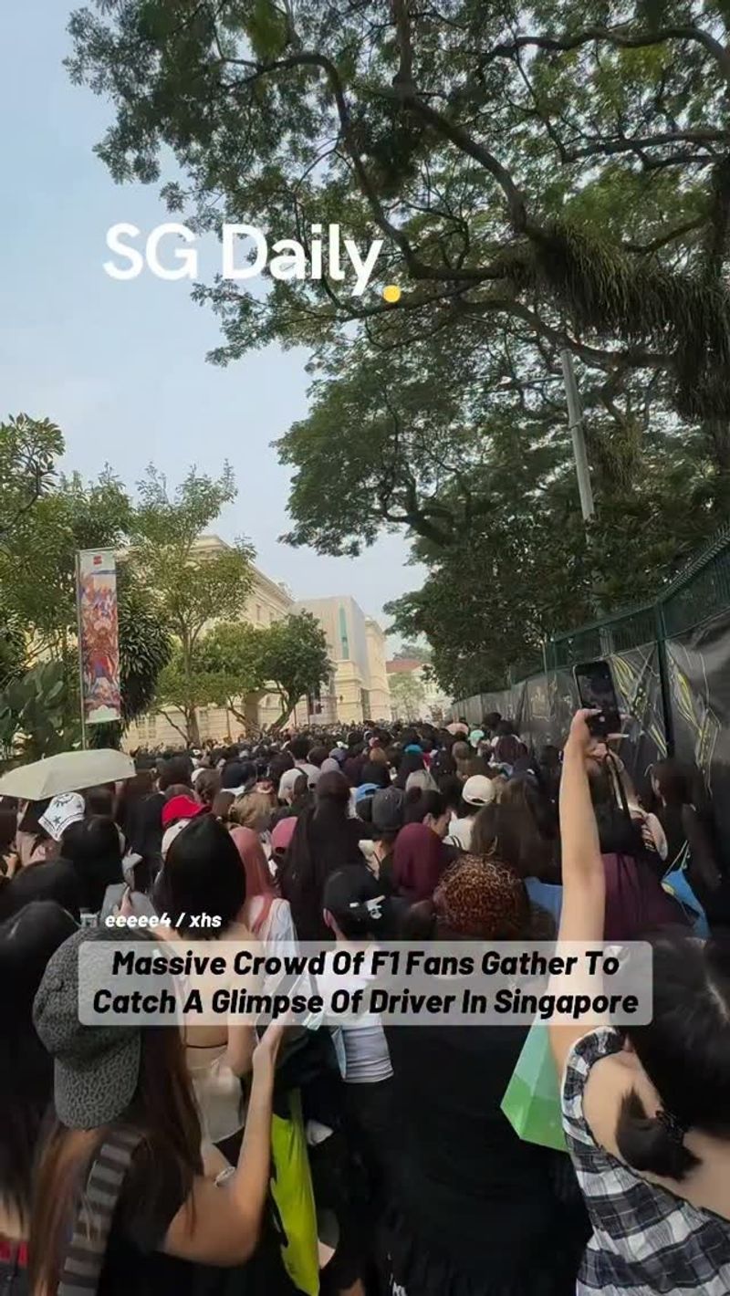 Massive crowd gathers to see F1 driver in Singapore