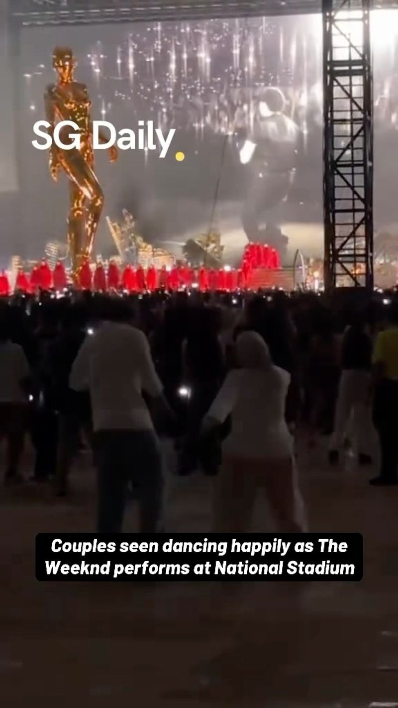 Couples seen dancing happily as The Weeknd performs at National Stadium