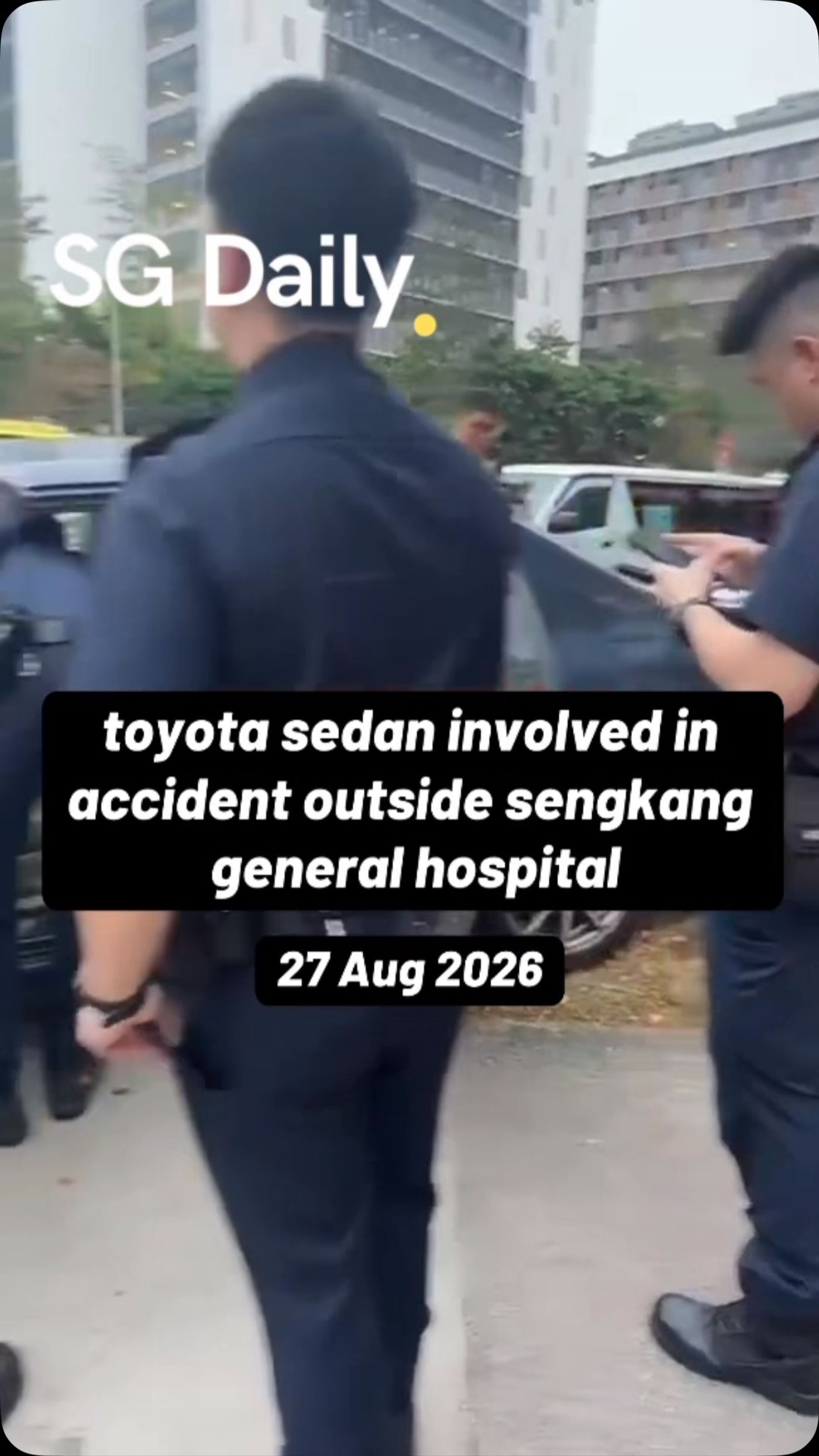 Toyota sedan involved in accident outside Sengkang General Hospital