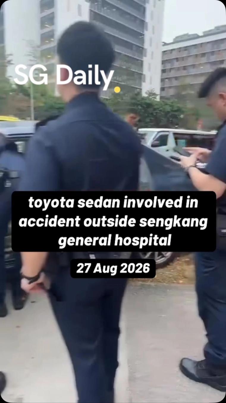 Toyota sedan involved in accident outside Sengkang General Hospital