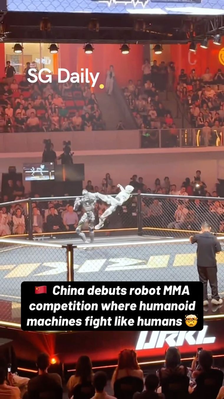 China debuts robot MMA competition where humanoid machines fight