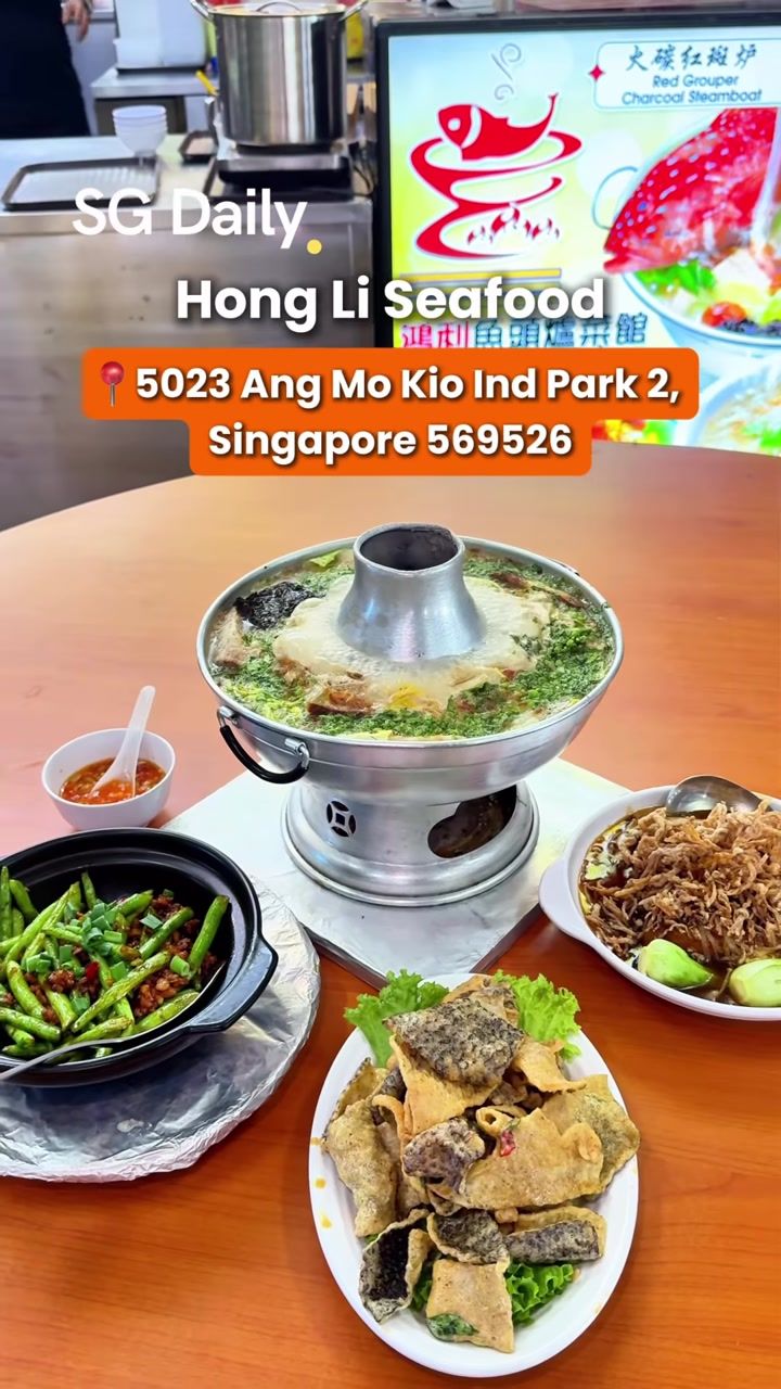 Hong Li Seafood meal spread and address