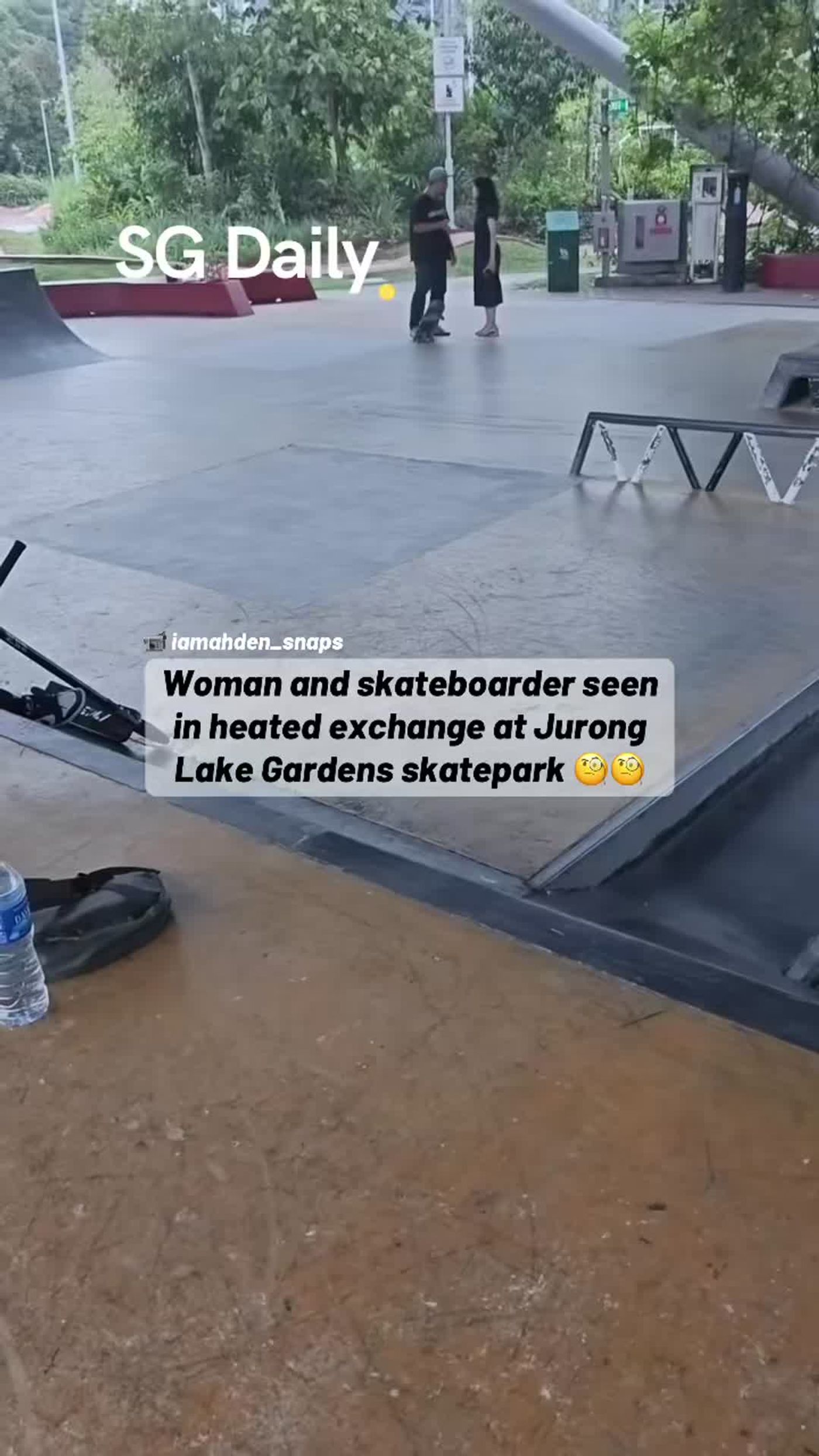 Woman and skateboarder seen in heated exchange at Jurong Lake Gardens skatepark