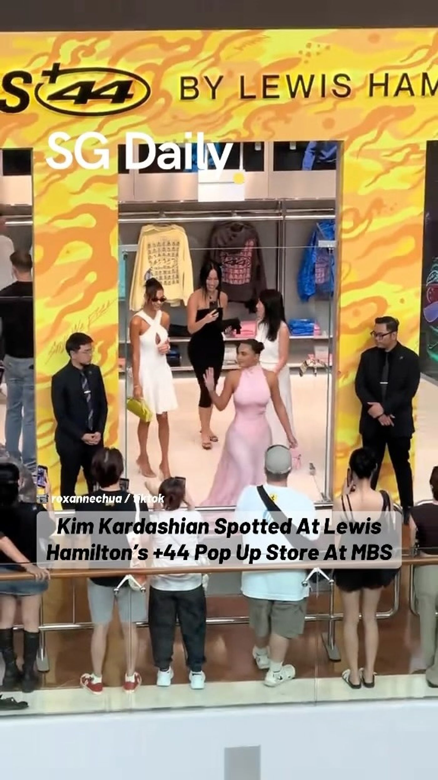 Kim Kardashian spotted at Lewis Hamilton's +44 pop-up at MBS