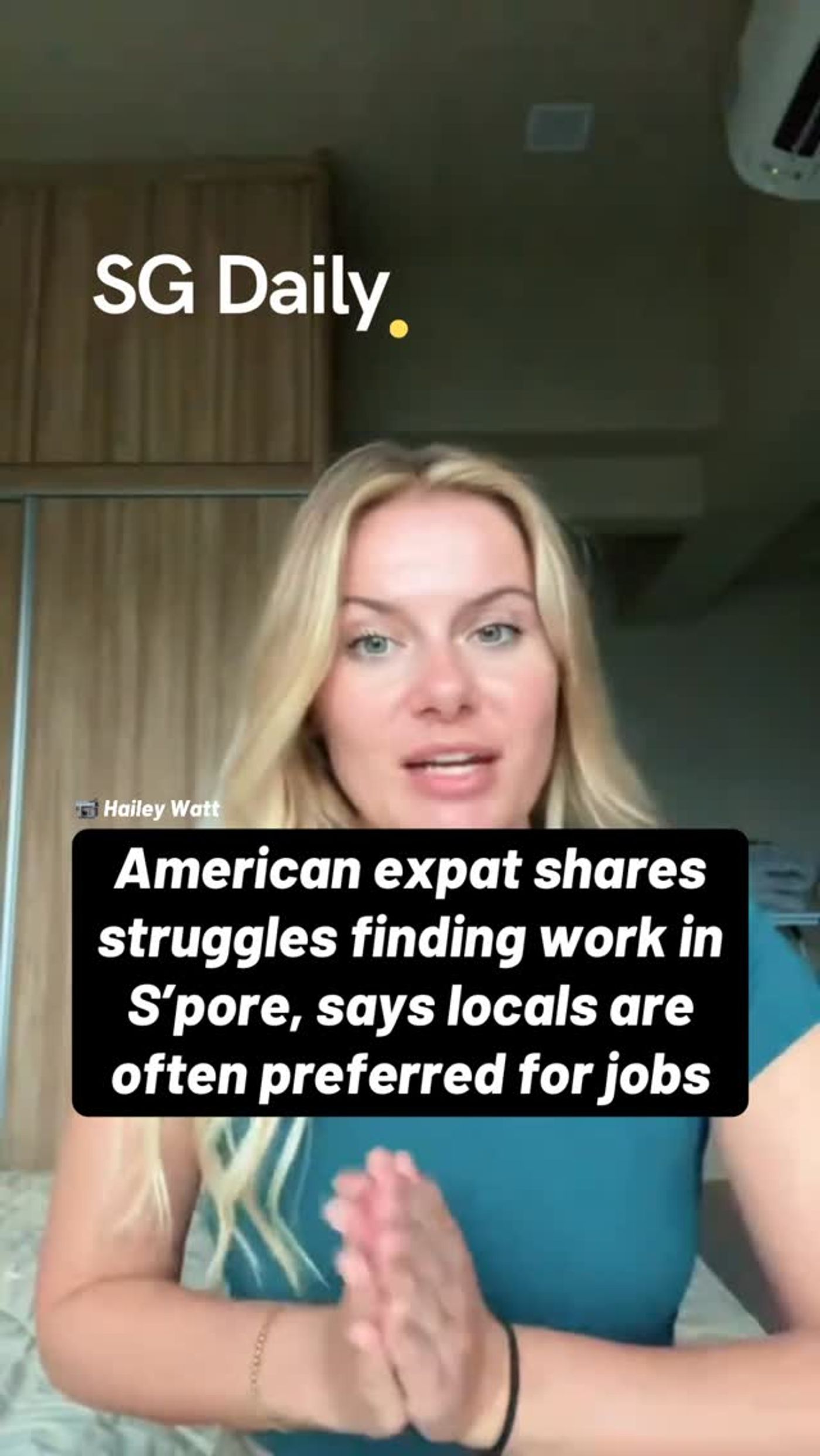 American expat says she struggled to find work in Singapore as employers preferred locals