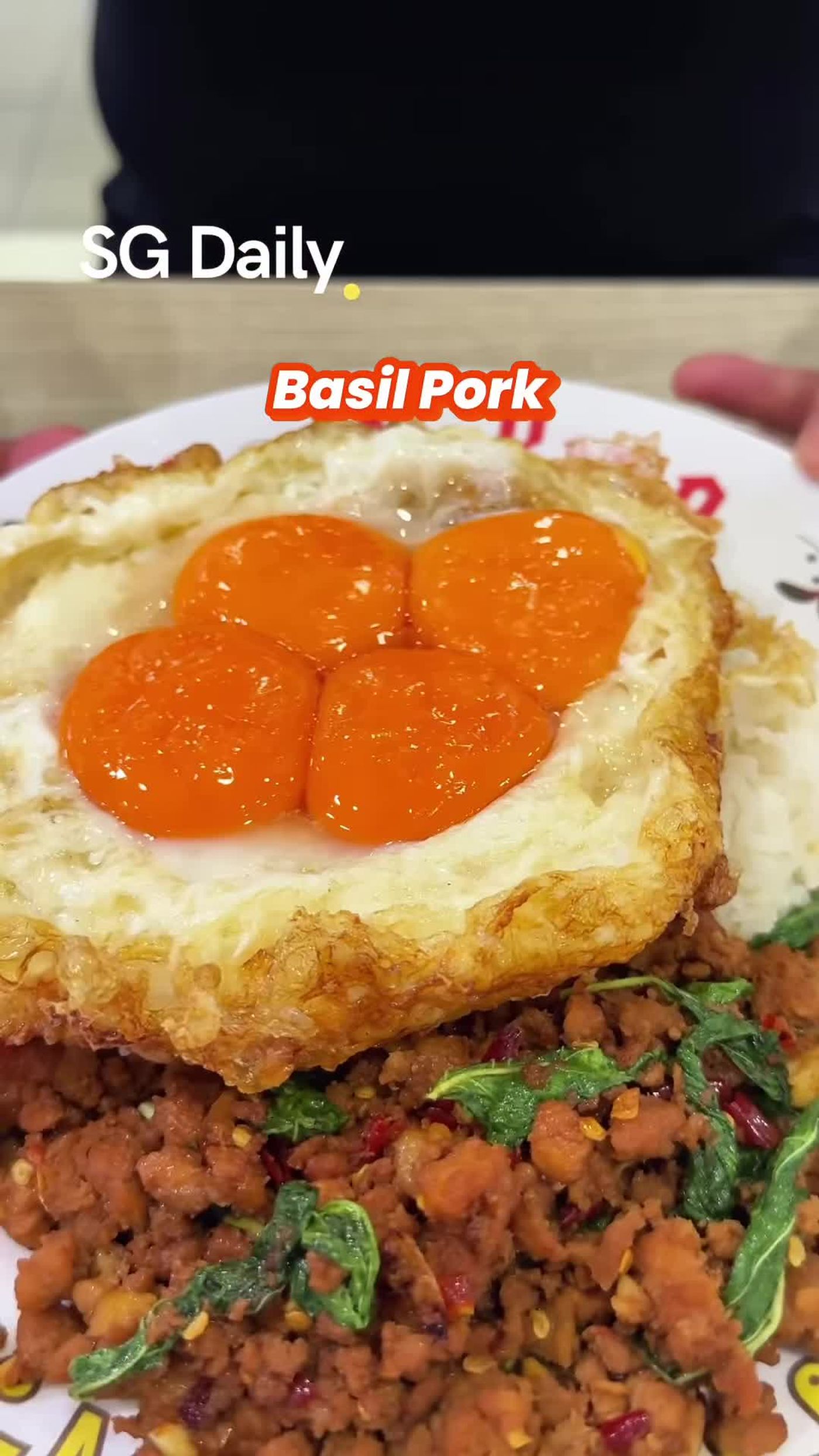 Basil pork rice from Basil King in Taman Jurong