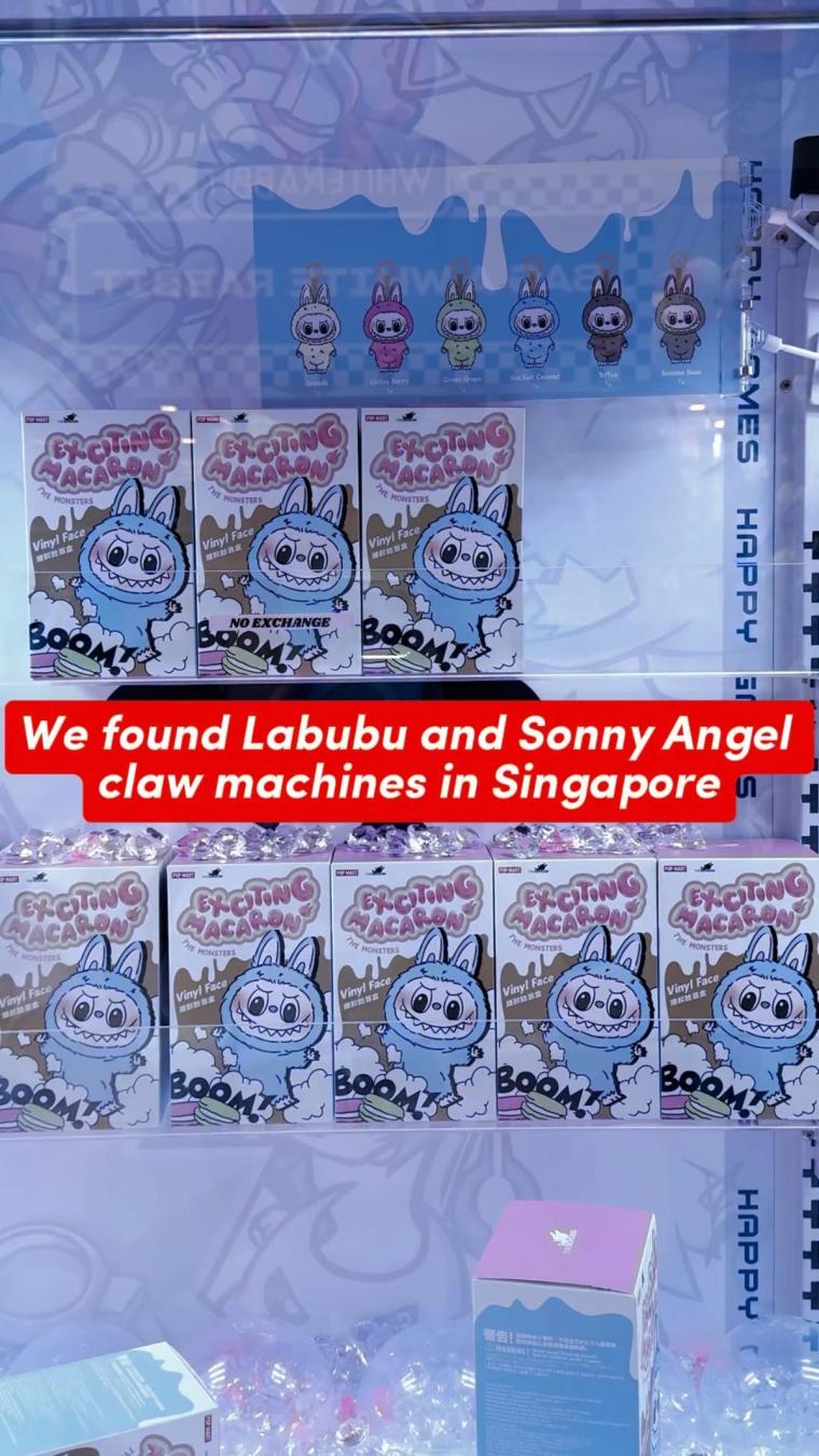 Labubu and Sonny Angel Claw Machines at Chinatown Point