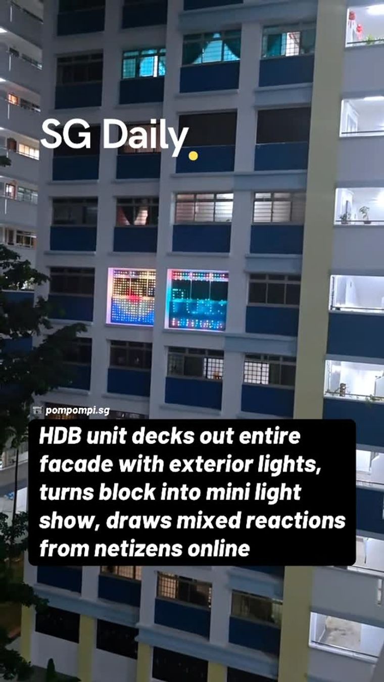 HDB unit turns its facade into a mini light show