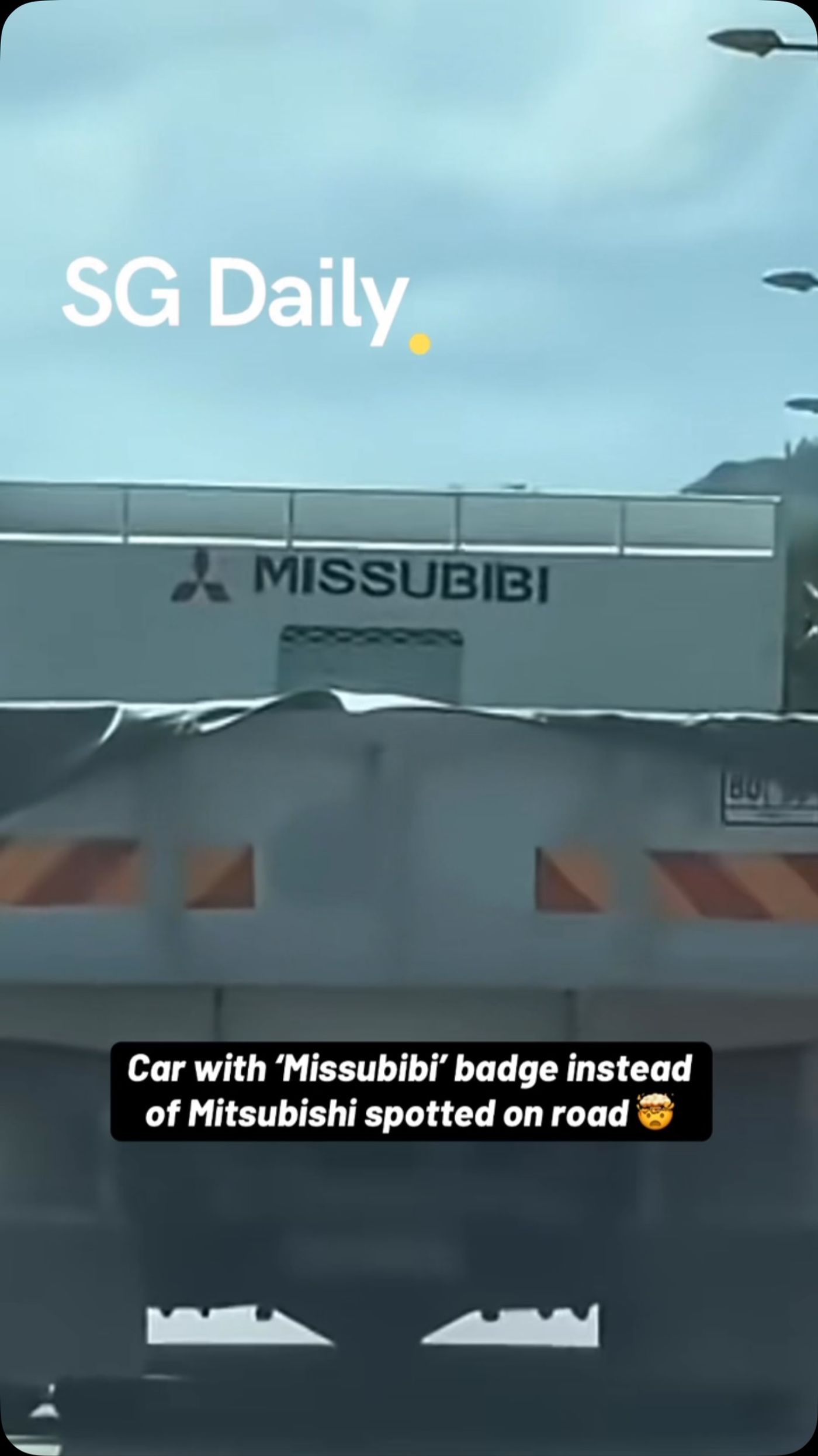 Car with 'Missubibi' badge instead of Mitsubishi spotted on road
