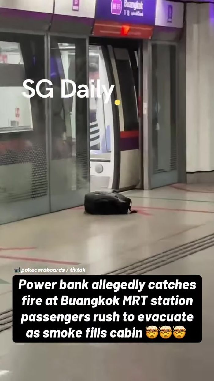 Power bank allegedly catches fire at Buangkok MRT station, passengers rush to evacuate as smoke fills cabin