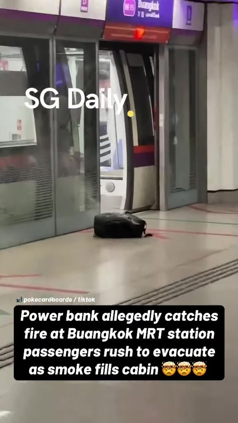 Power bank allegedly catches fire at Buangkok MRT station, passengers rush to evacuate as smoke fills cabin