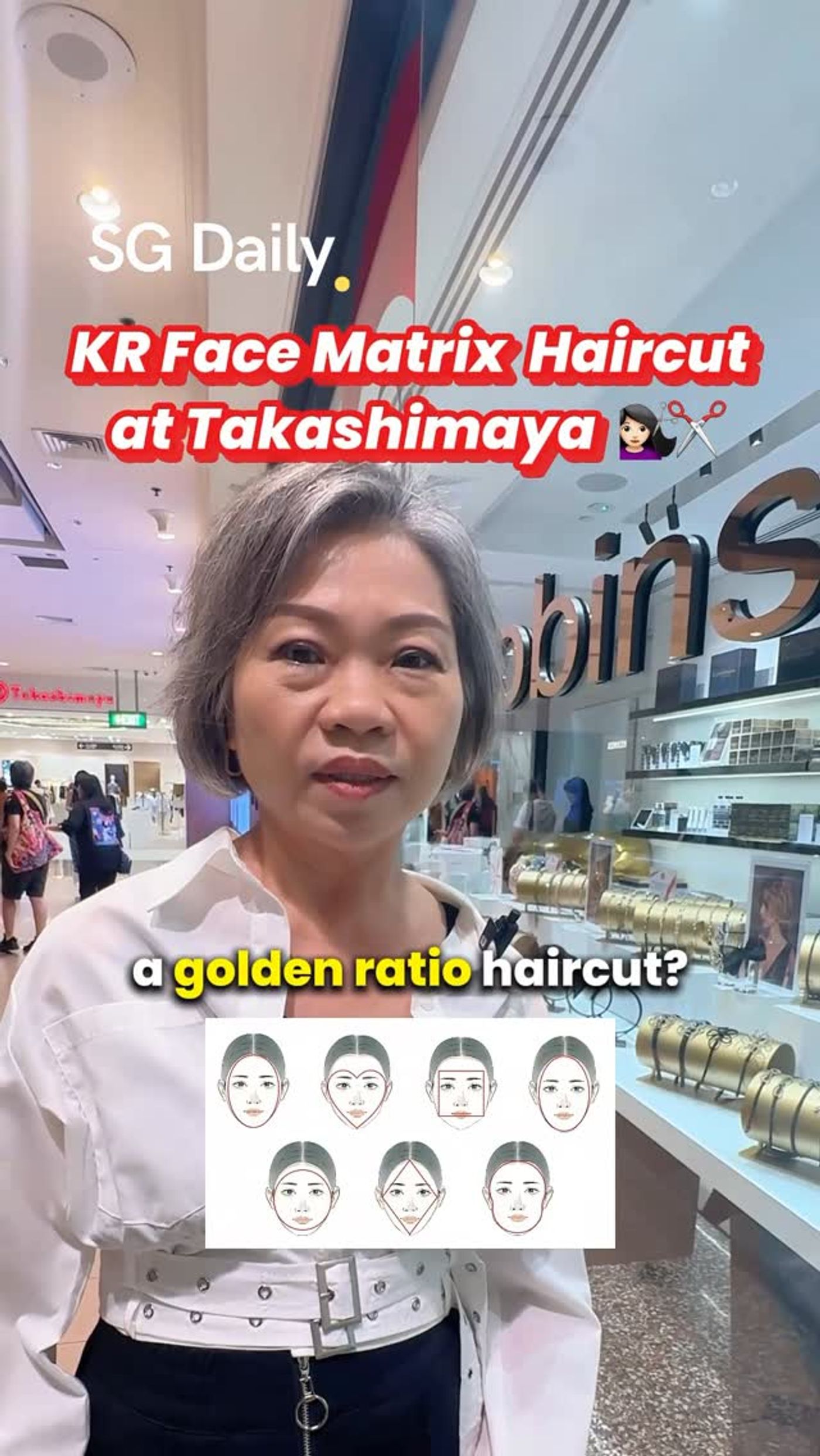 Kim Robinson’s KR Face Matrix haircut at Takashimaya