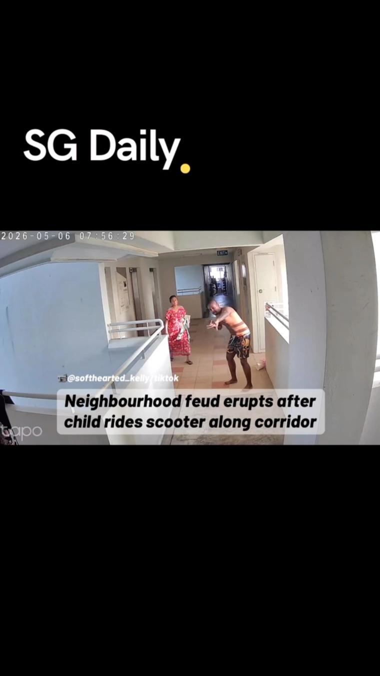 Neighbourhood feud erupts after child rides scooter along corridor