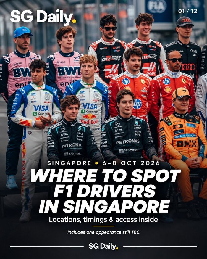 Where to spot F1 drivers in Singapore from 6 to 8 October 2026