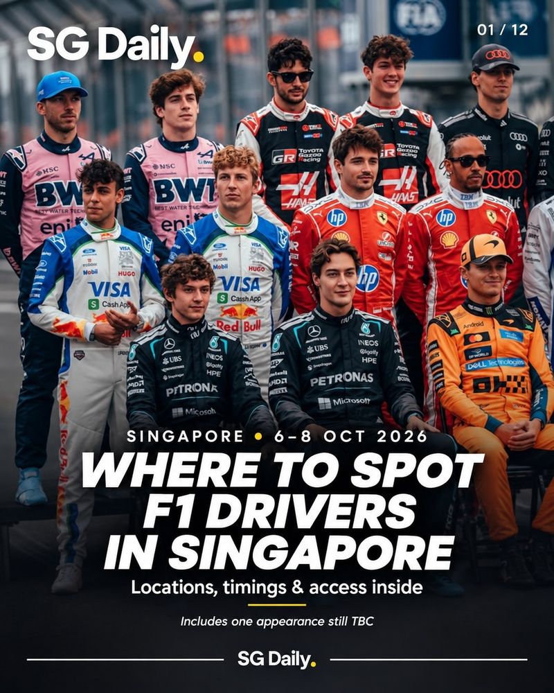 Where to spot F1 drivers in Singapore from 6 to 8 October 2026