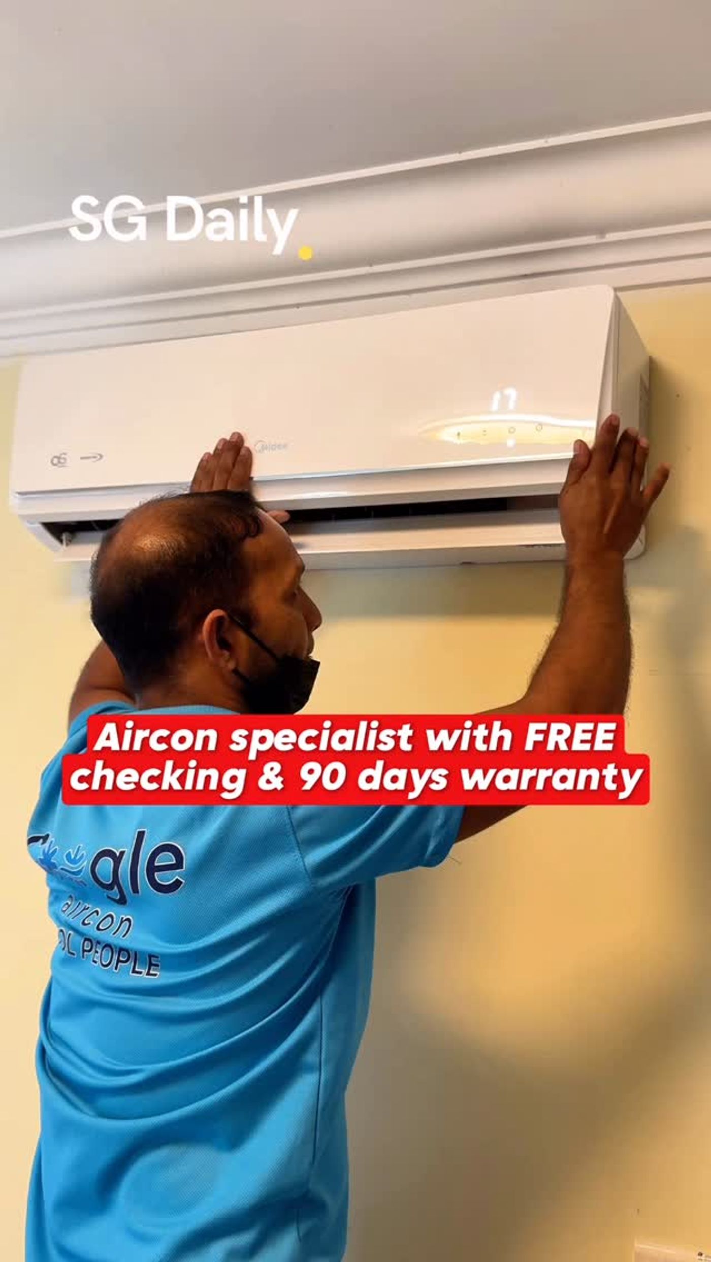 Coogle advertises free aircon checks and 90-day warranty