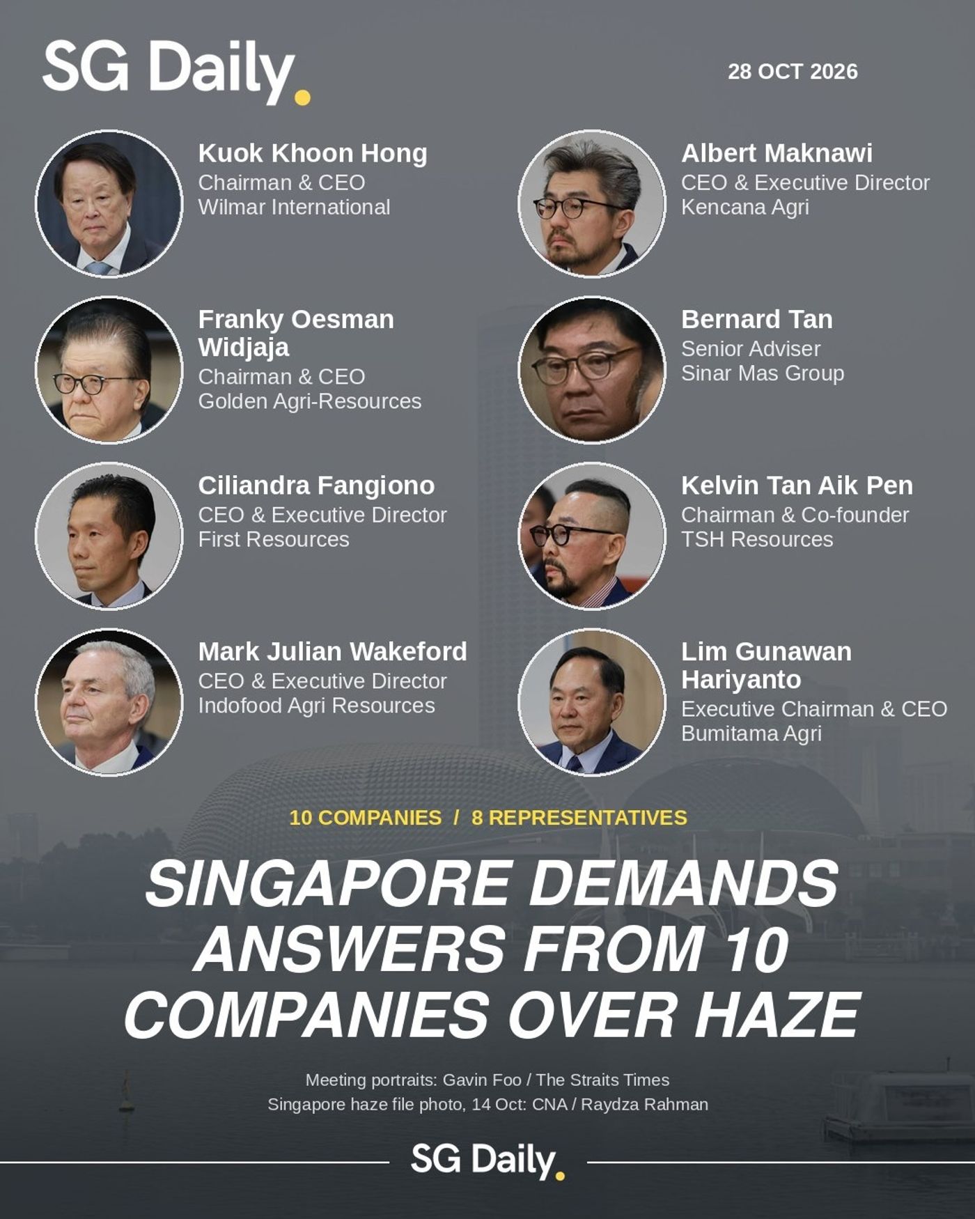 Singapore demands answers from 10 companies over haze