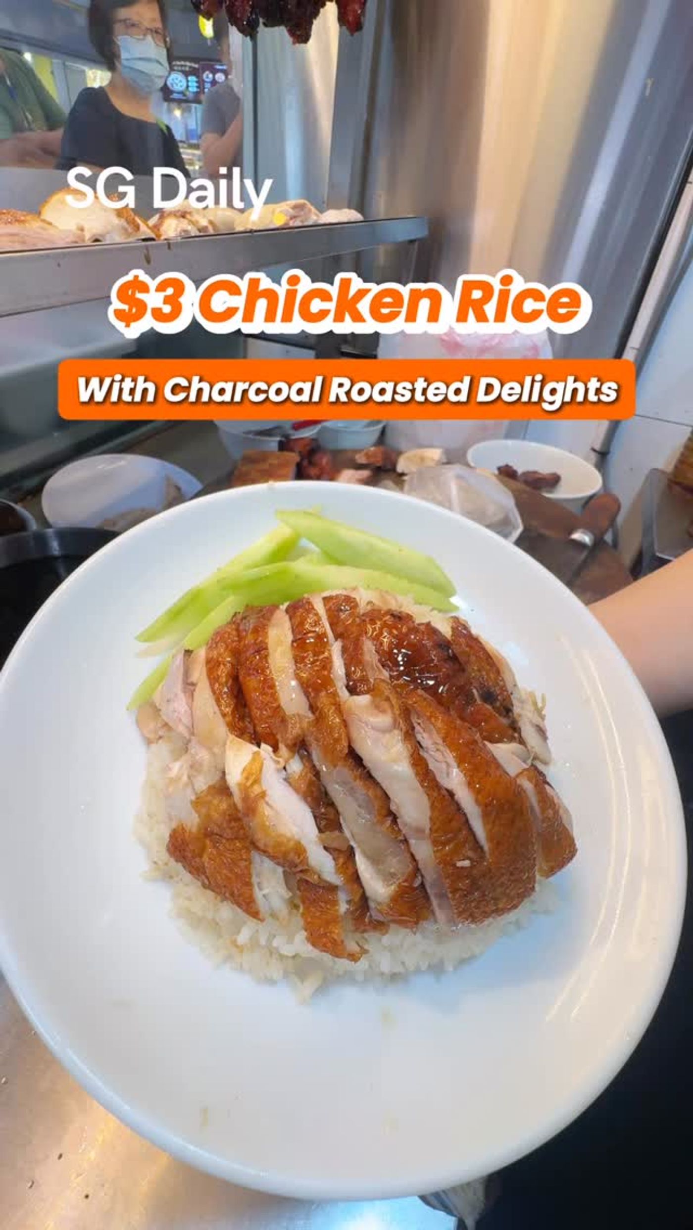 Fatty Boy Roasted advertises $3 chicken rice in Chai Chee