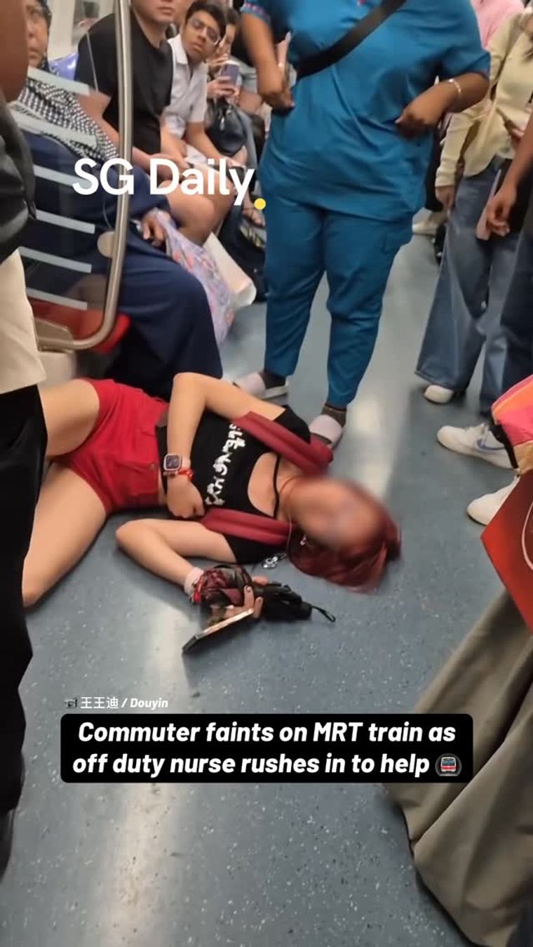 Commuter faints on MRT as passengers rush to help
