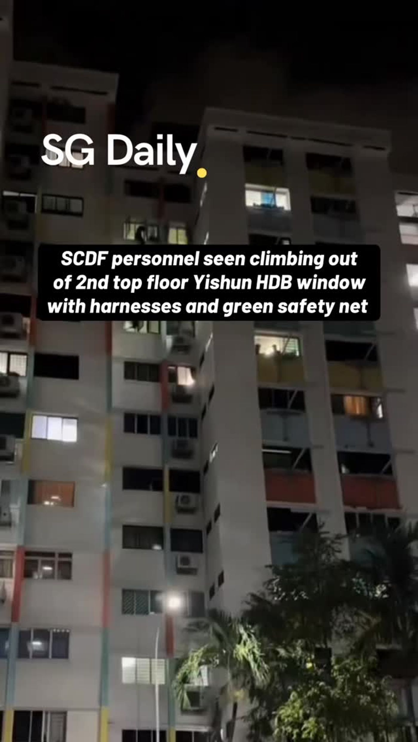 SCDF personnel seen leaving Yishun HDB window with harnesses