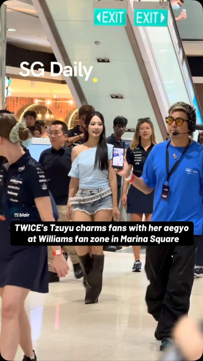 TWICE's Tzuyu charms fans with her aegyo at Williams fan zone in Marina Square