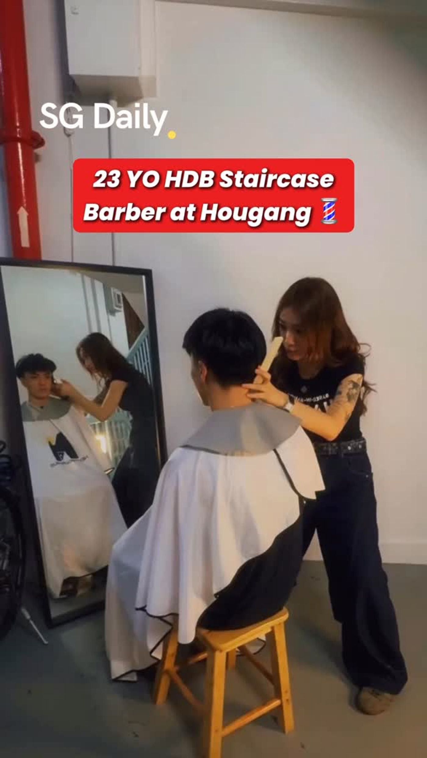 23-year-old HDB staircase barber in Hougang