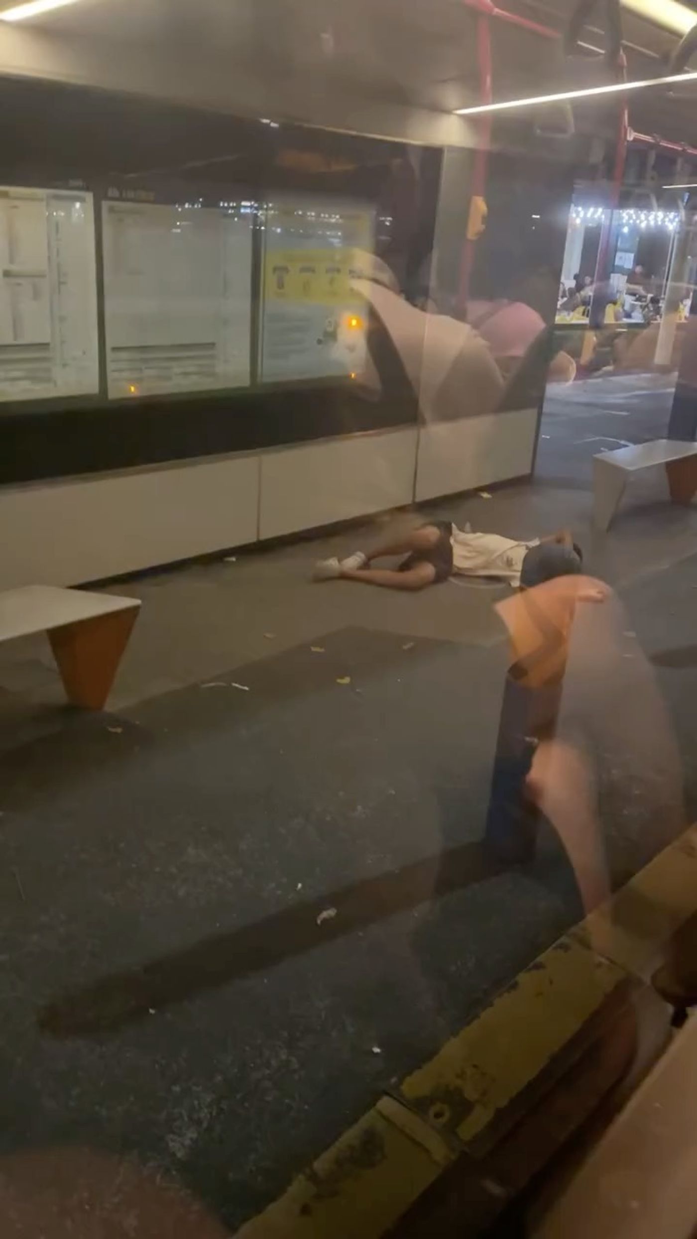 Man Turns a Roadside Pavement Into a Makeshift Bed