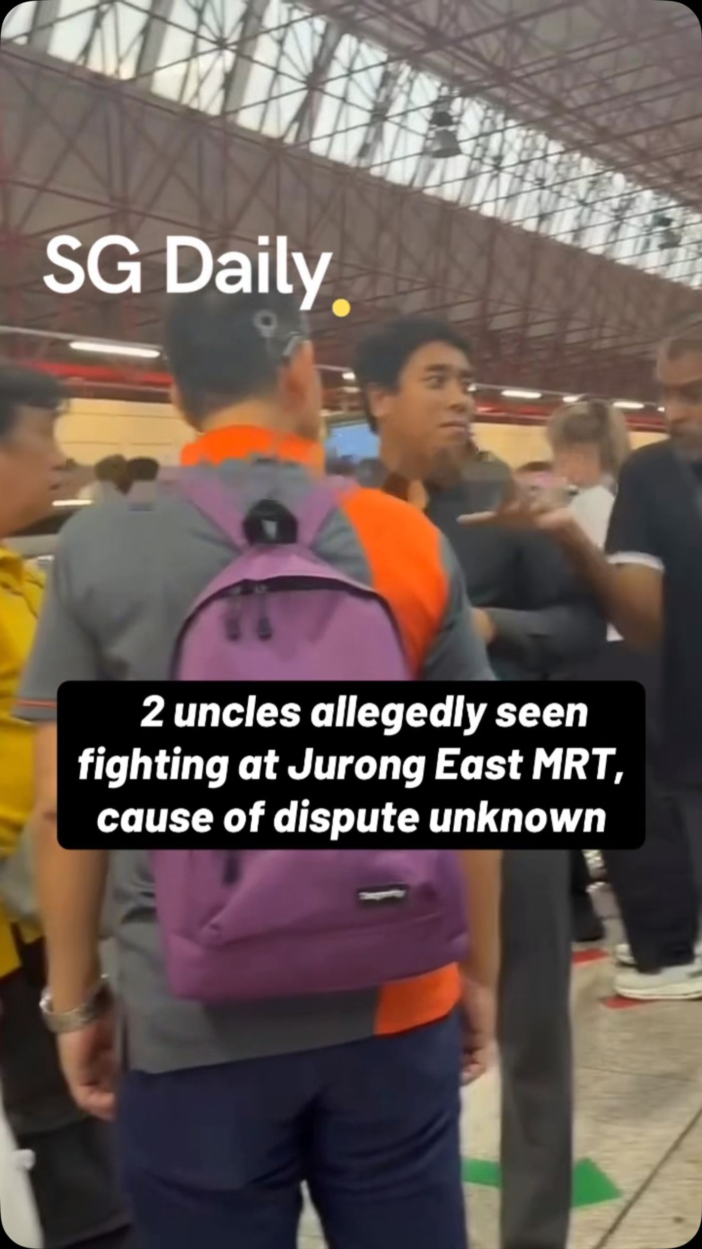 Two men argue at Jurong East MRT after reported pushing incident