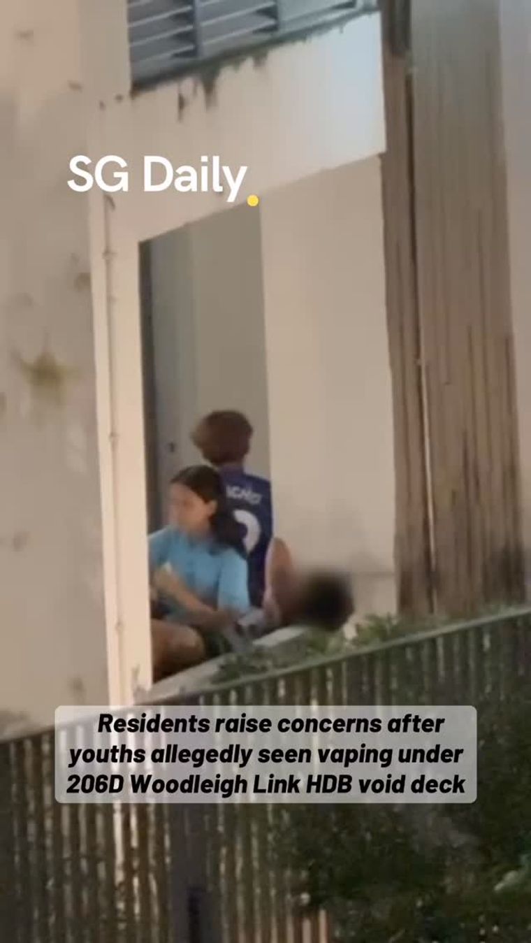 Residents raise concerns after youths allegedly seen vaping under 206D Woodleigh Link HDB void deck