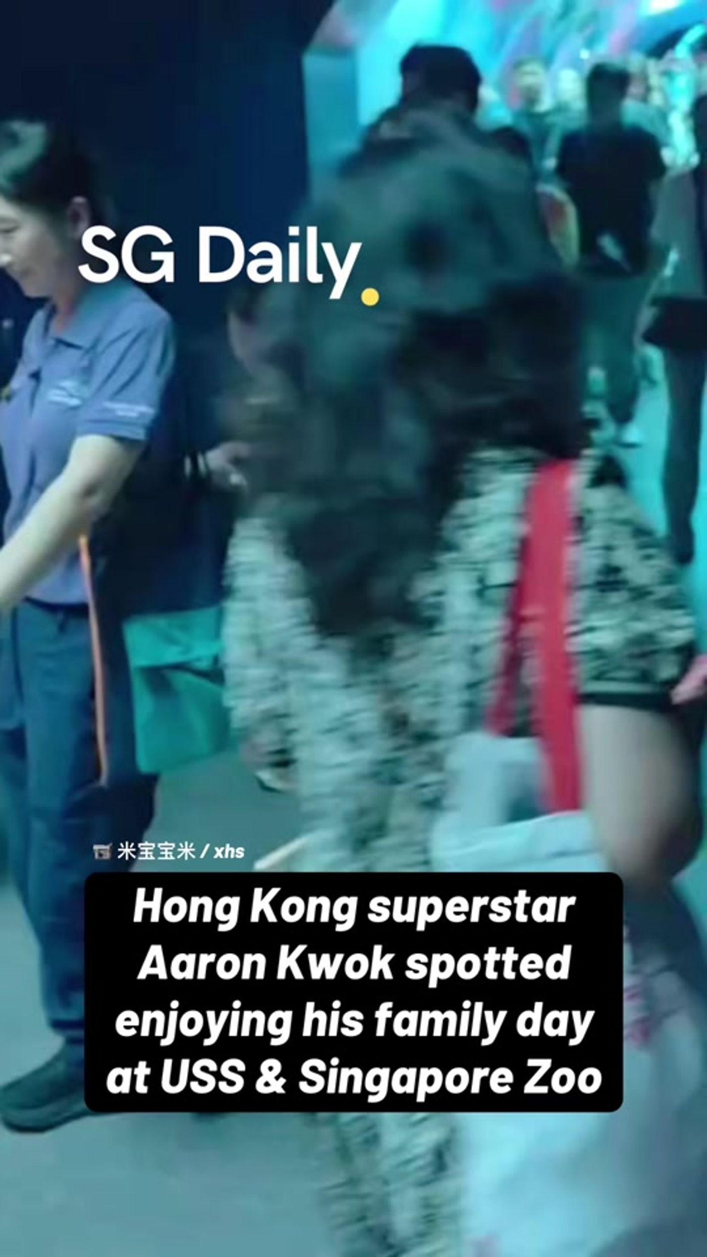 Hong Kong superstar Aaron Kwok spotted enjoying his family day at USS & Singapore Zoo