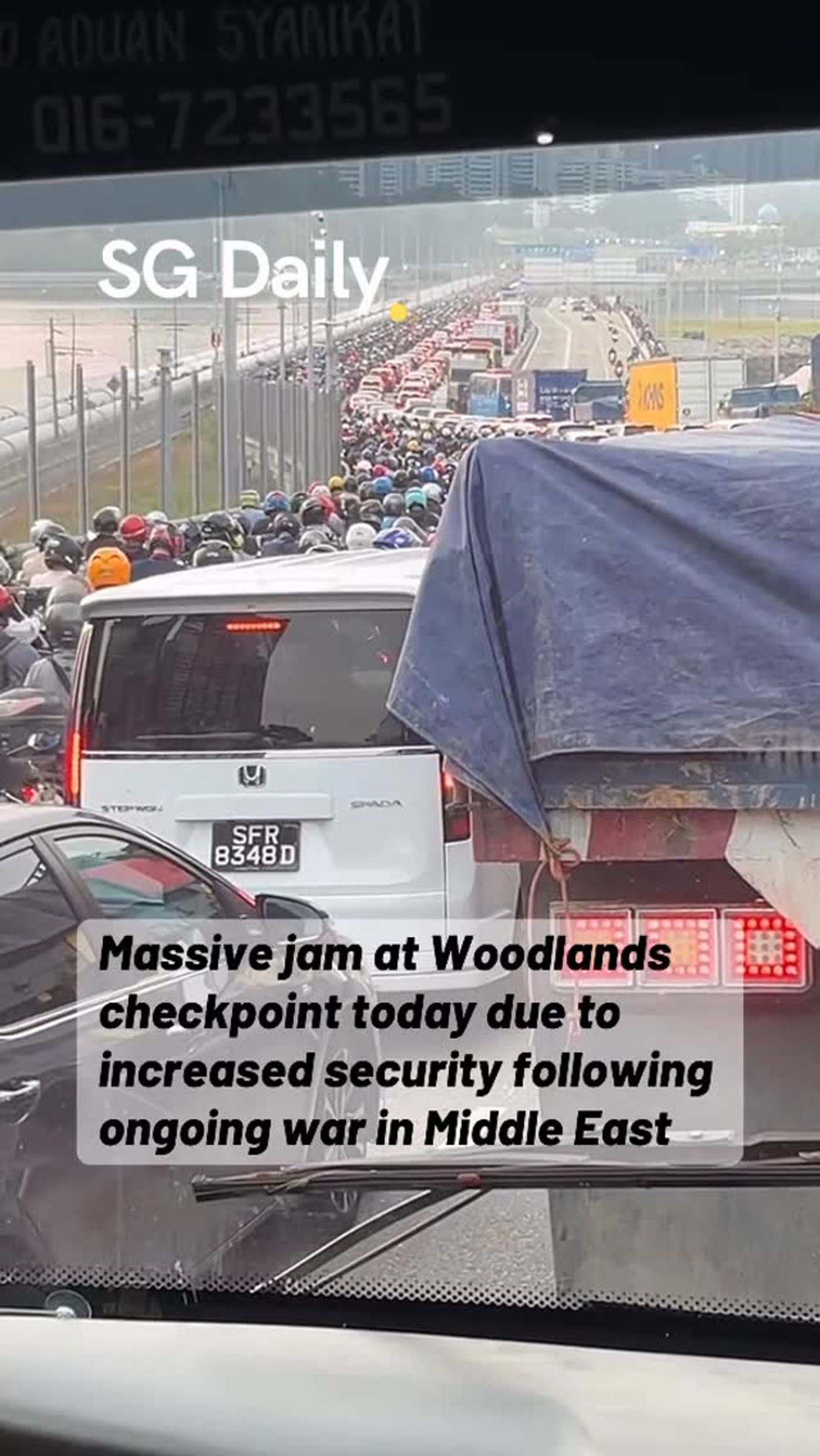 Massive jam at Woodlands Checkpoint as security checks are stepped up