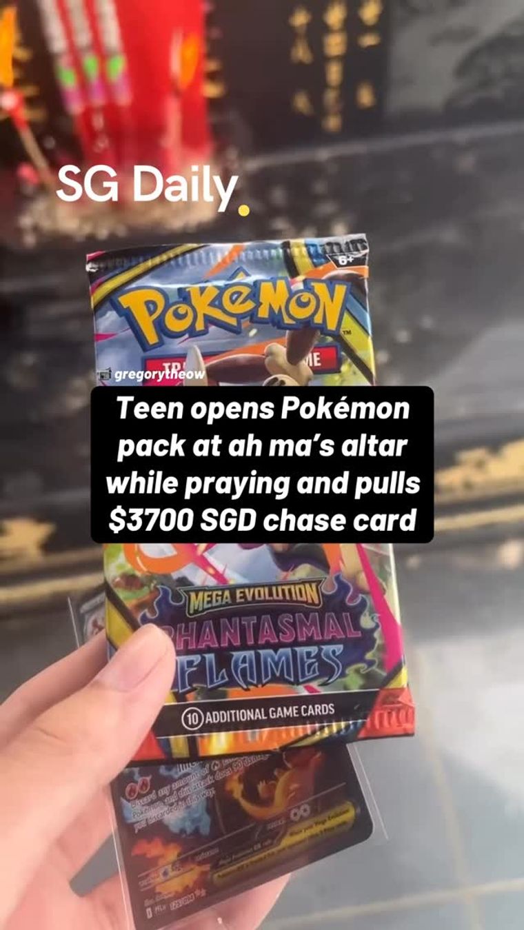 Teen pulls S$3,700 Pokemon card at grandmother's altar