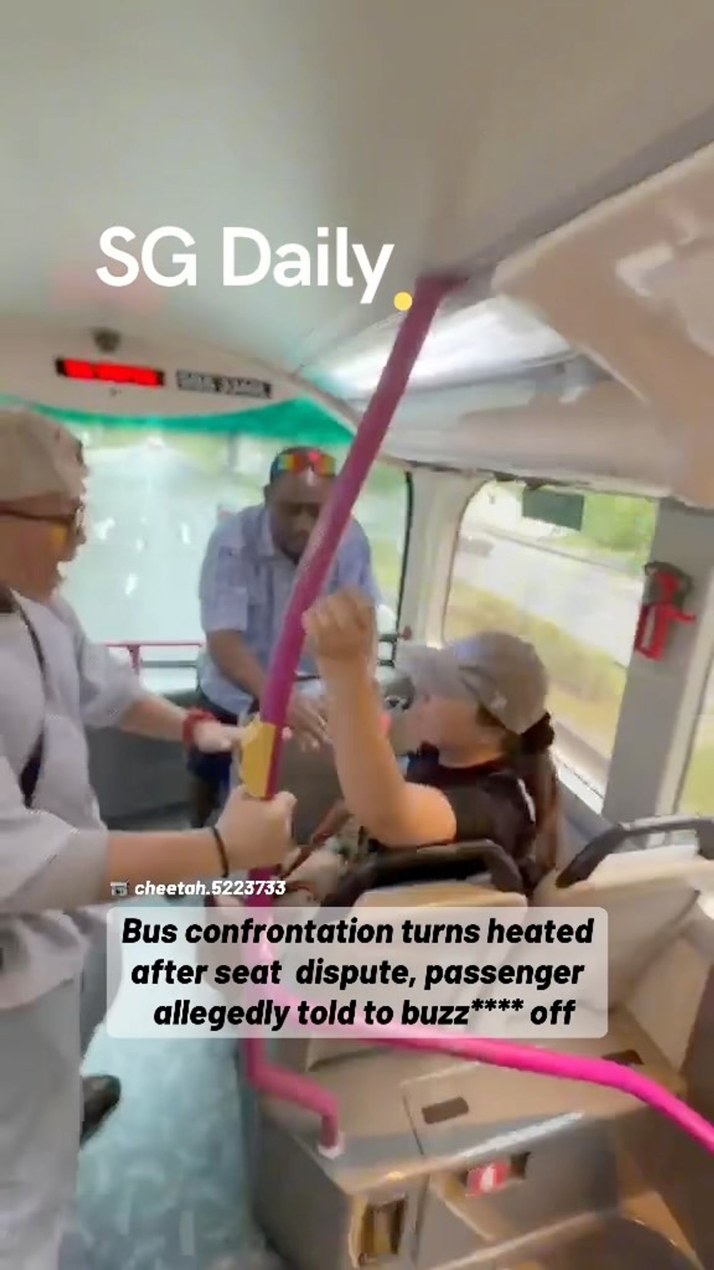 Bus confrontation turns heated after seat dispute, passenger allegedly told to buzz**** off