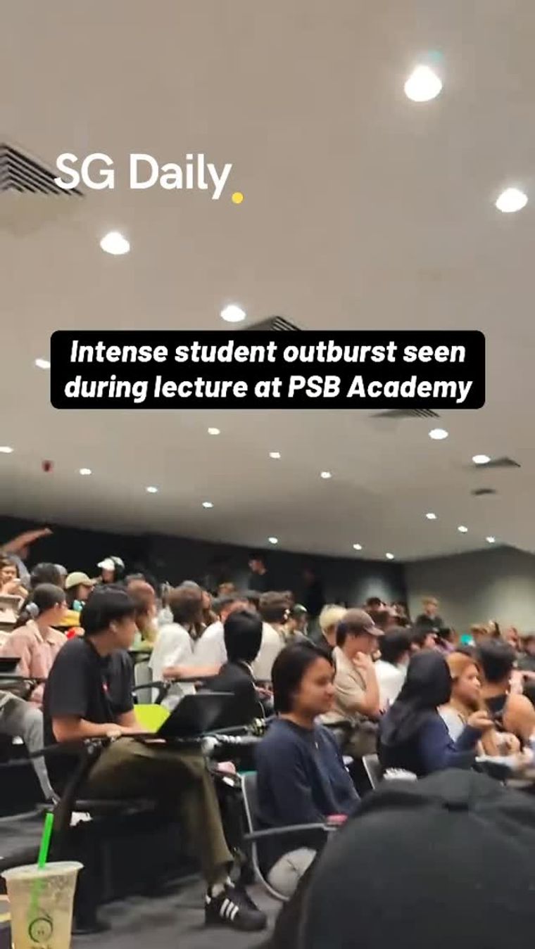 Intense student outburst seen during lecture at PSB Academy