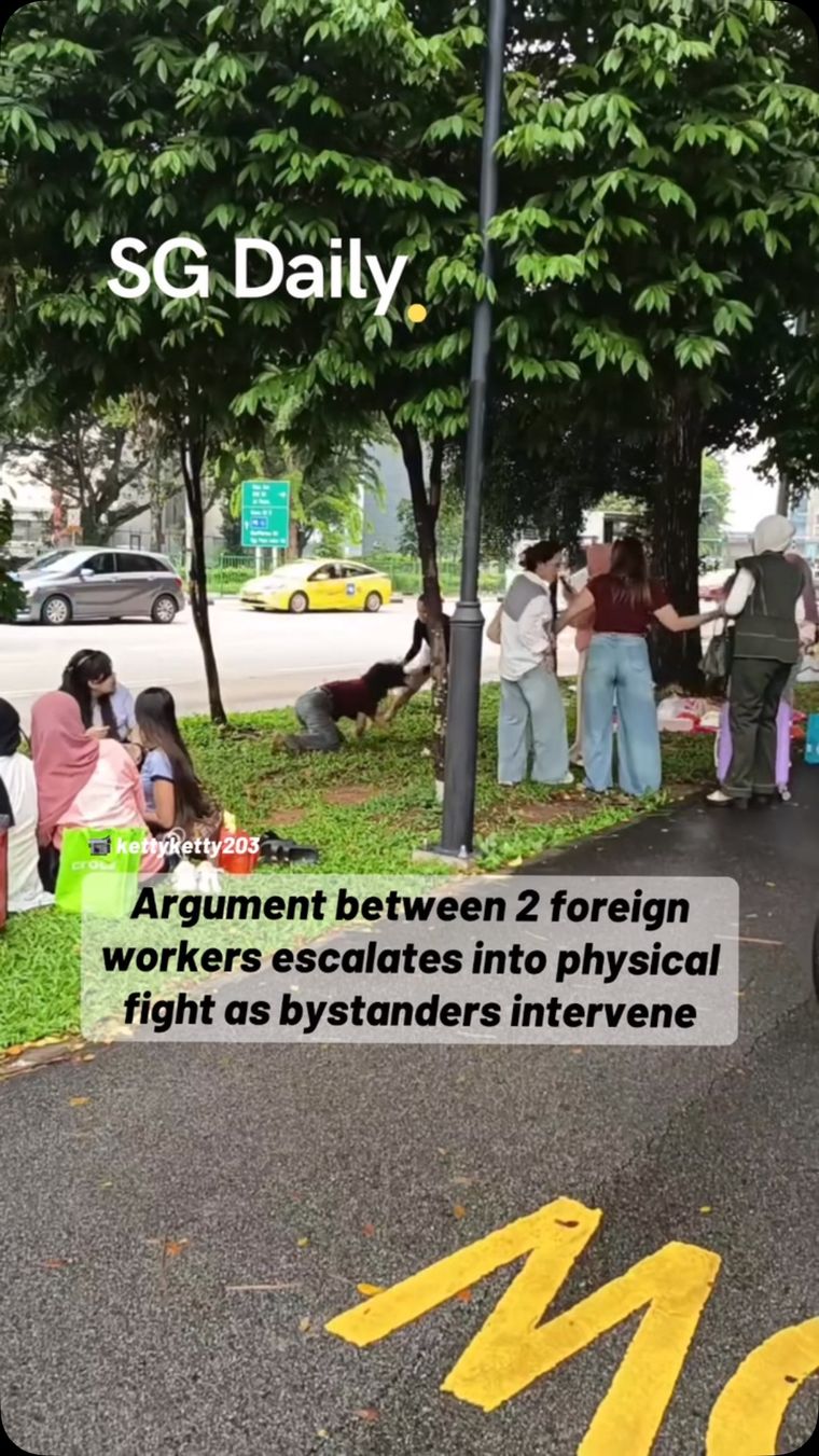 Argument between 2 foreign workers escalates into physical fight as bystanders intervene