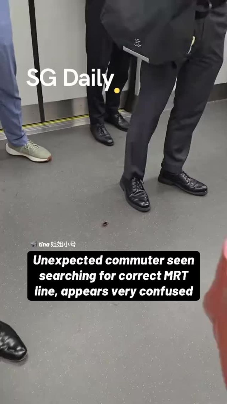Unexpected commuter seen searching for the correct MRT line