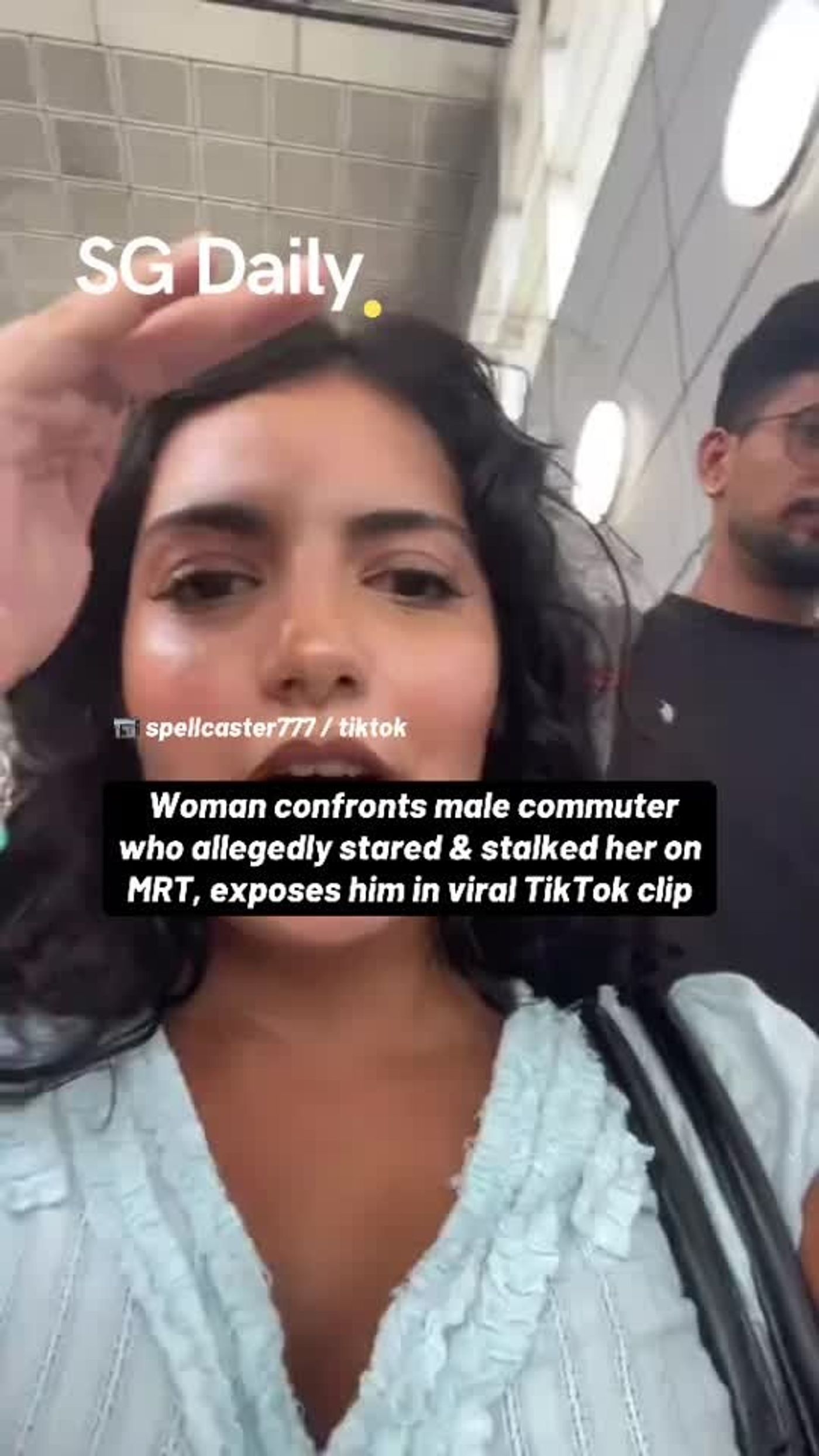 Woman confronts commuter she says stared at and followed her on MRT