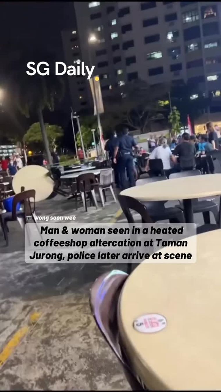 Man and woman seen in heated coffeeshop altercation at Taman Jurong