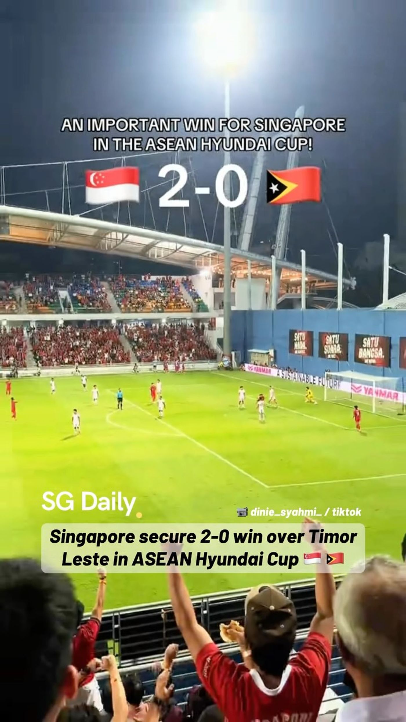Singapore secure 2-0 win over Timor Leste in ASEAN Hyundai Cup