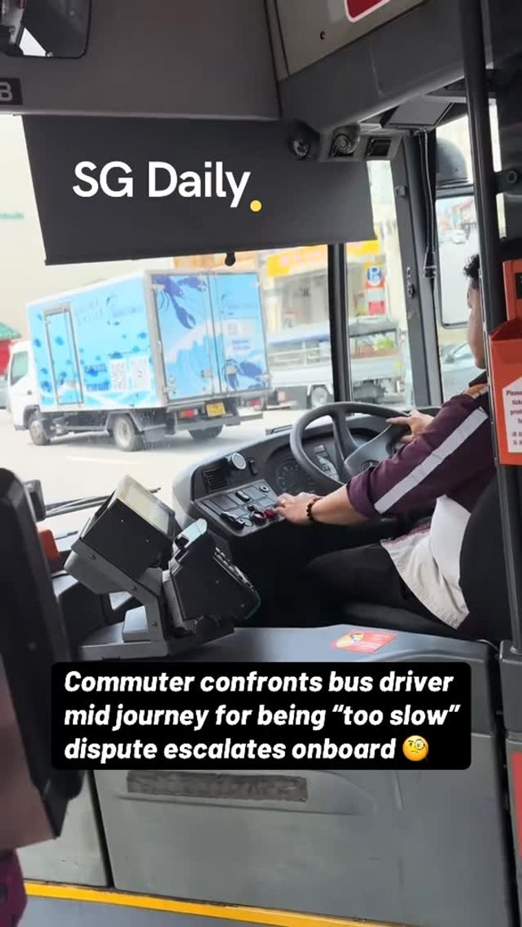 Commuter confronts bus driver for being "too slow"