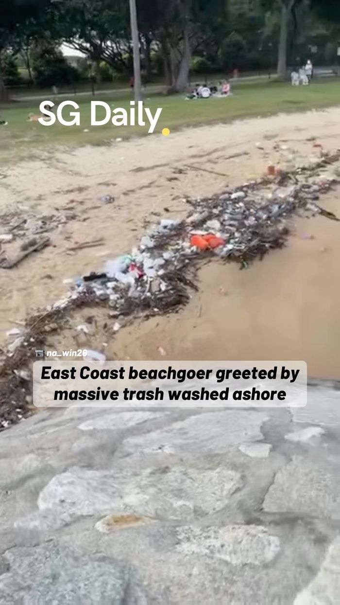 East Coast beachgoer greeted by massive trash washed ashore