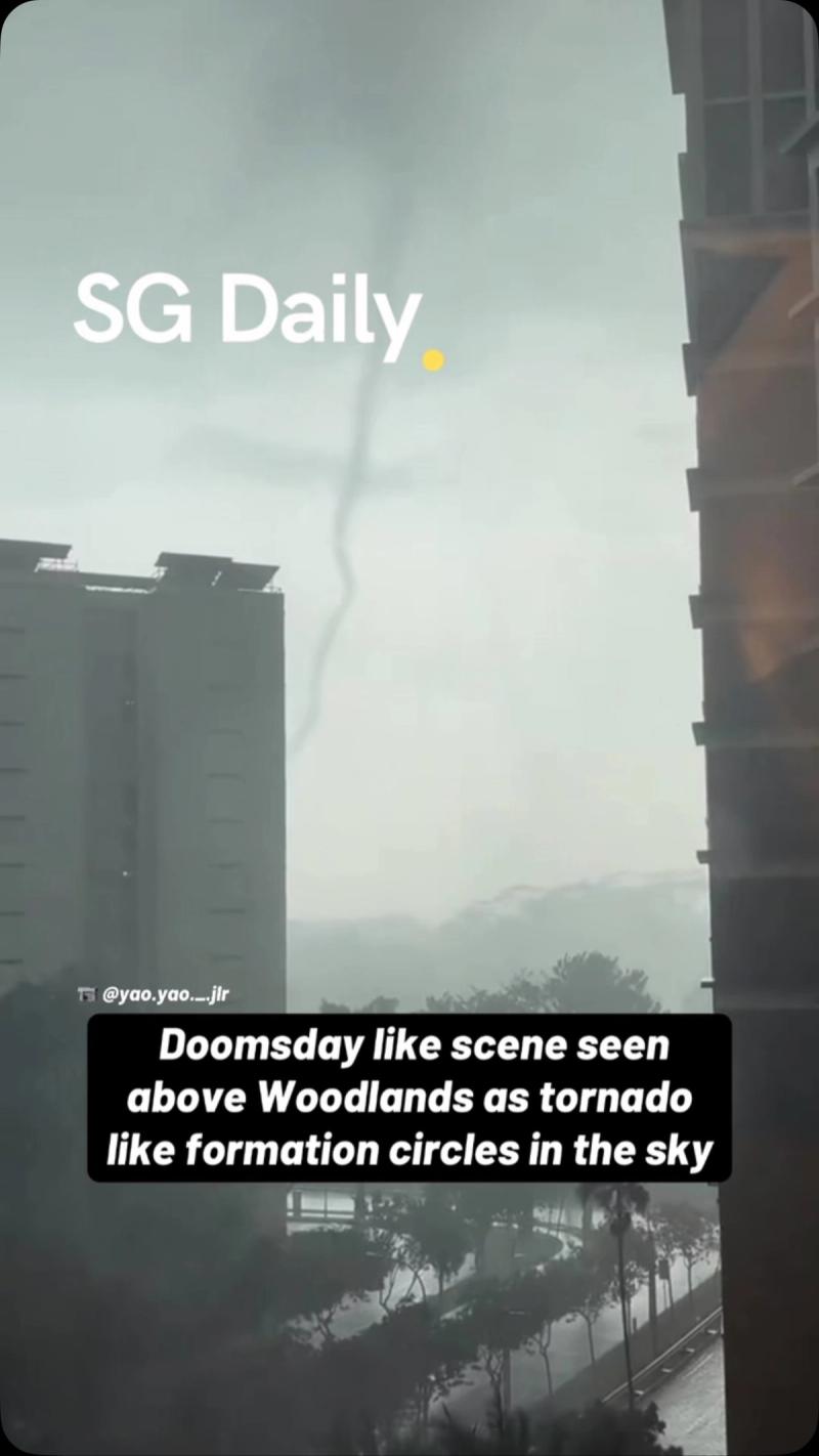Doomsday-like Scene Seen Above Woodlands as Tornado-like Formation Circles in the Sky