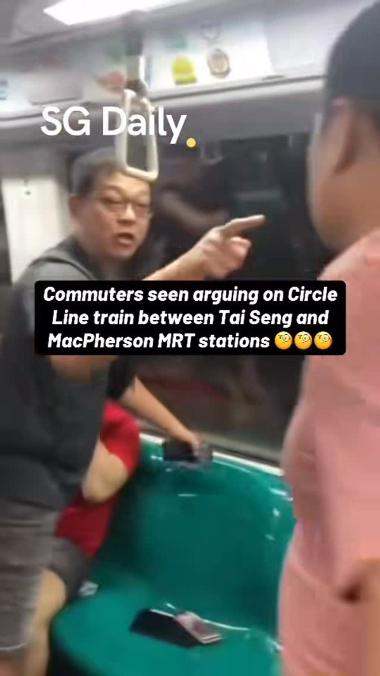 Commuters seen arguing on Circle Line train