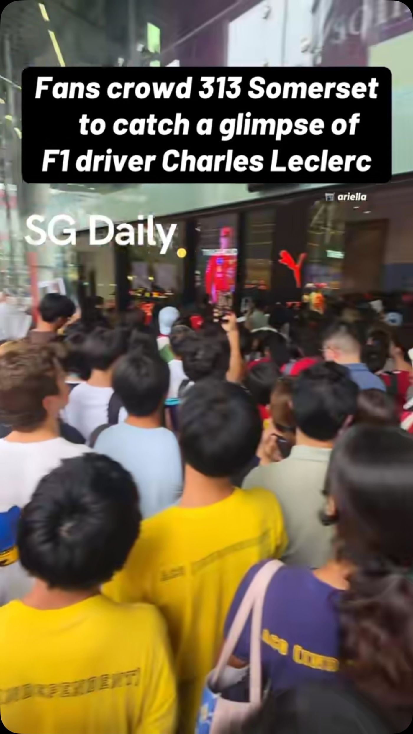 Fans crowd 313 Somerset to catch a glimpse of F1 driver Charles Leclerc