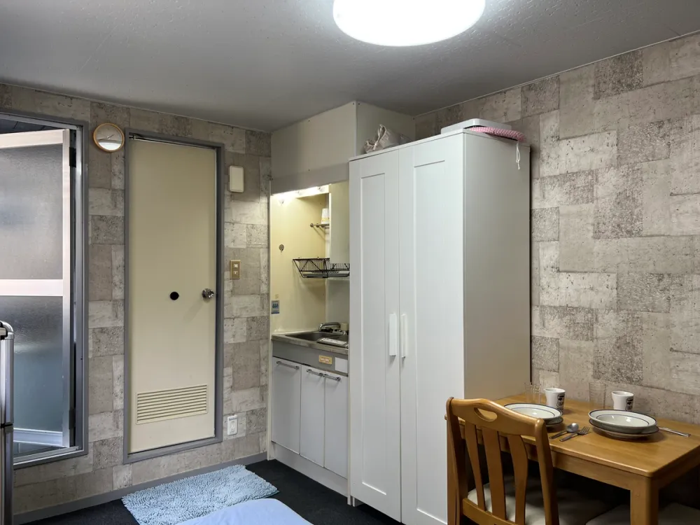 Osaka city at Abeno station and Tennoji station furnished 1 room private apartment for foreigners (wardrobe area)