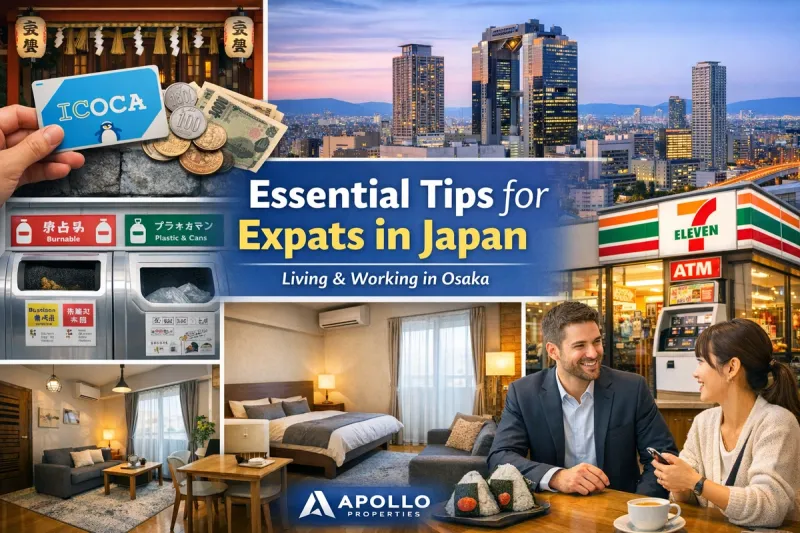 foreign friendly fully furnished private and share apartments in Osaka japan monthly apartments